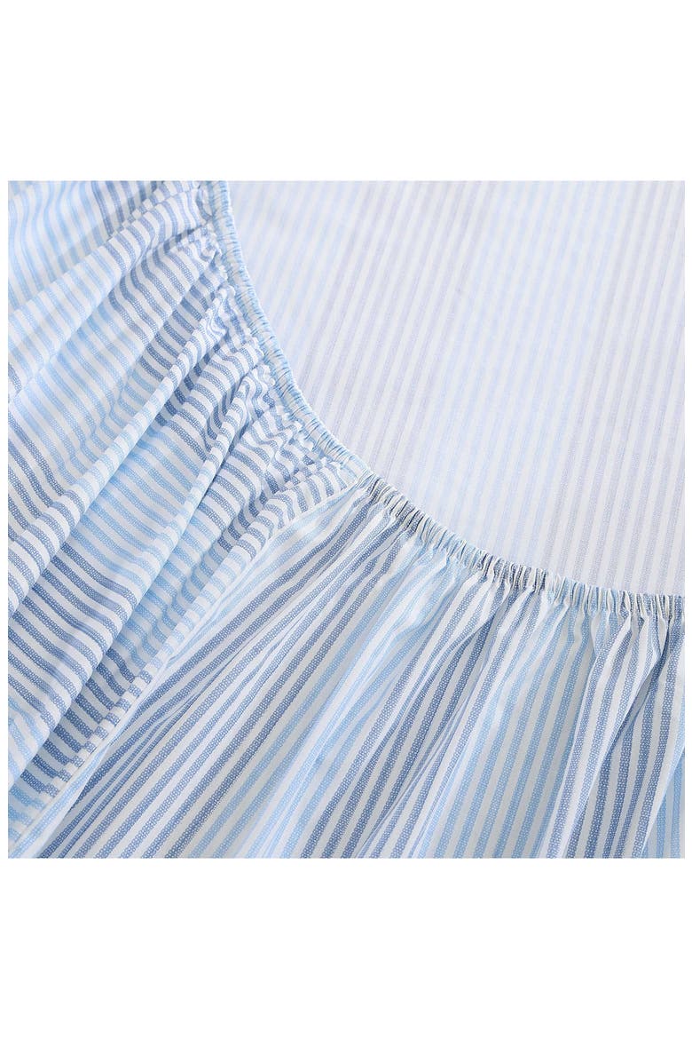 Weekend Stripe Cotton Sheet Set, Alternate, color, LIGHT PASTEL BLUE