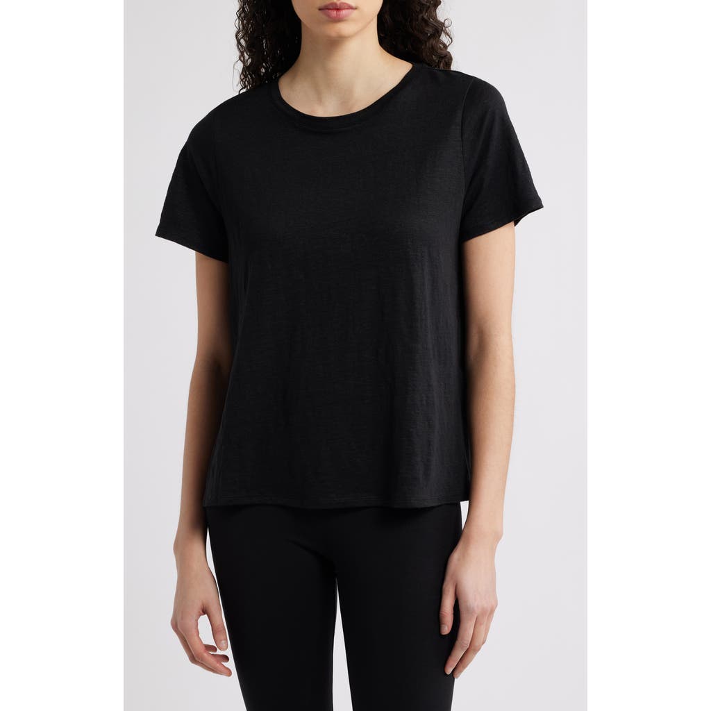 Eileen Fisher Organic Cotton Crewneck T-shirt In Black