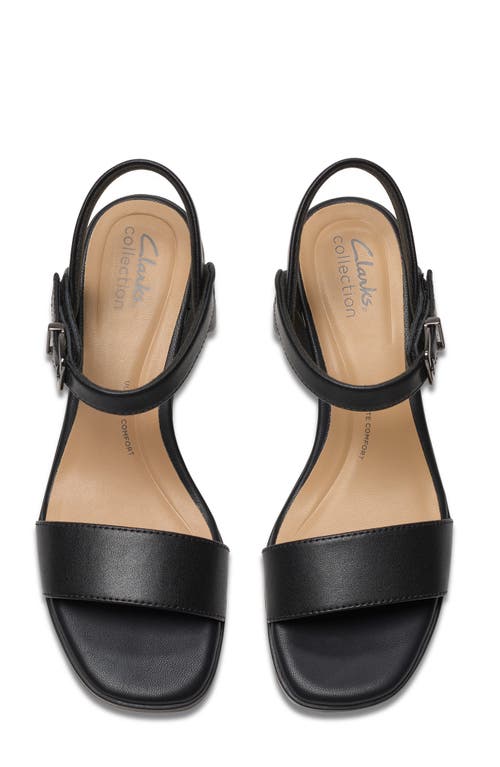 Clarks ® Jaylan Ray Sandal In Black Leather
