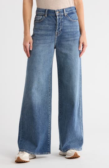 7 For All Mankind Zoey High Waist Wide Leg Jeans in Lorton at Nordstrom Rack, Size 25