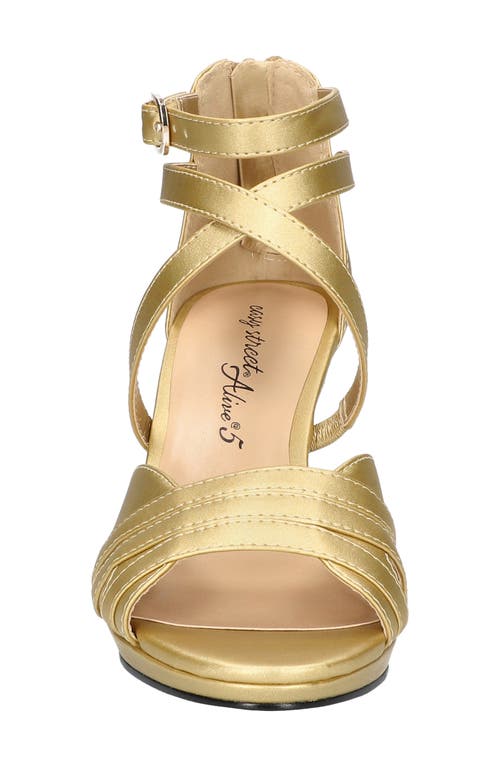 Easy Street Crissa Womens Satin Zipper Strappy Sandals In Gold Satin