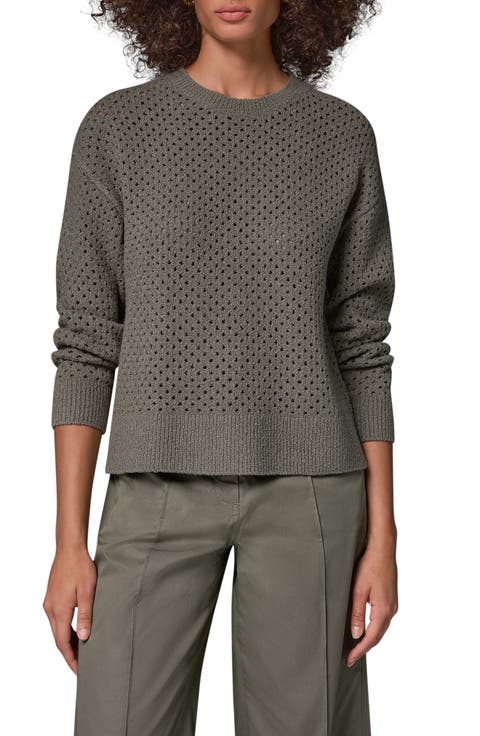 Open Stitch Crewneck Sweater