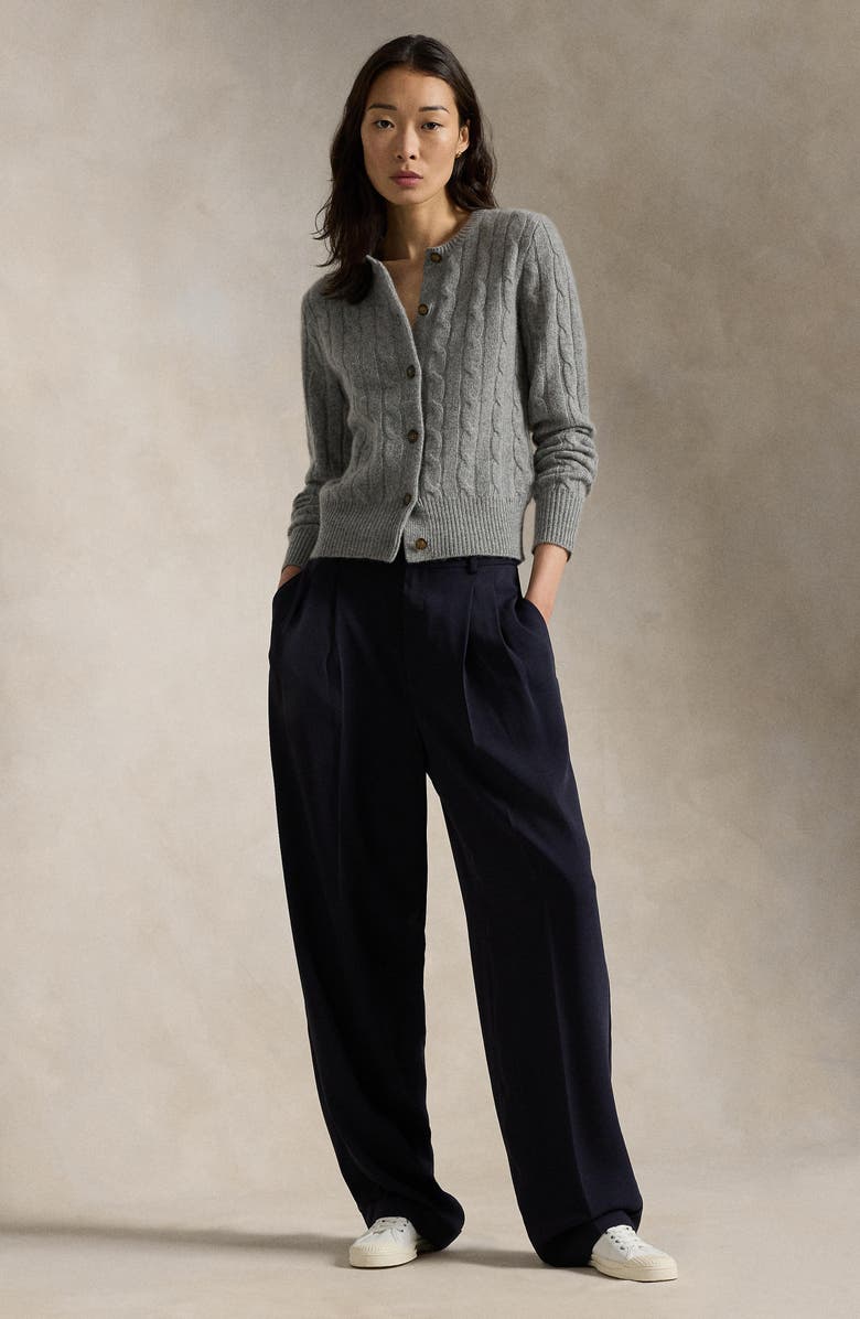 Polo Ralph Lauren Cashmere Cable Cardigan, Alternate, color, 