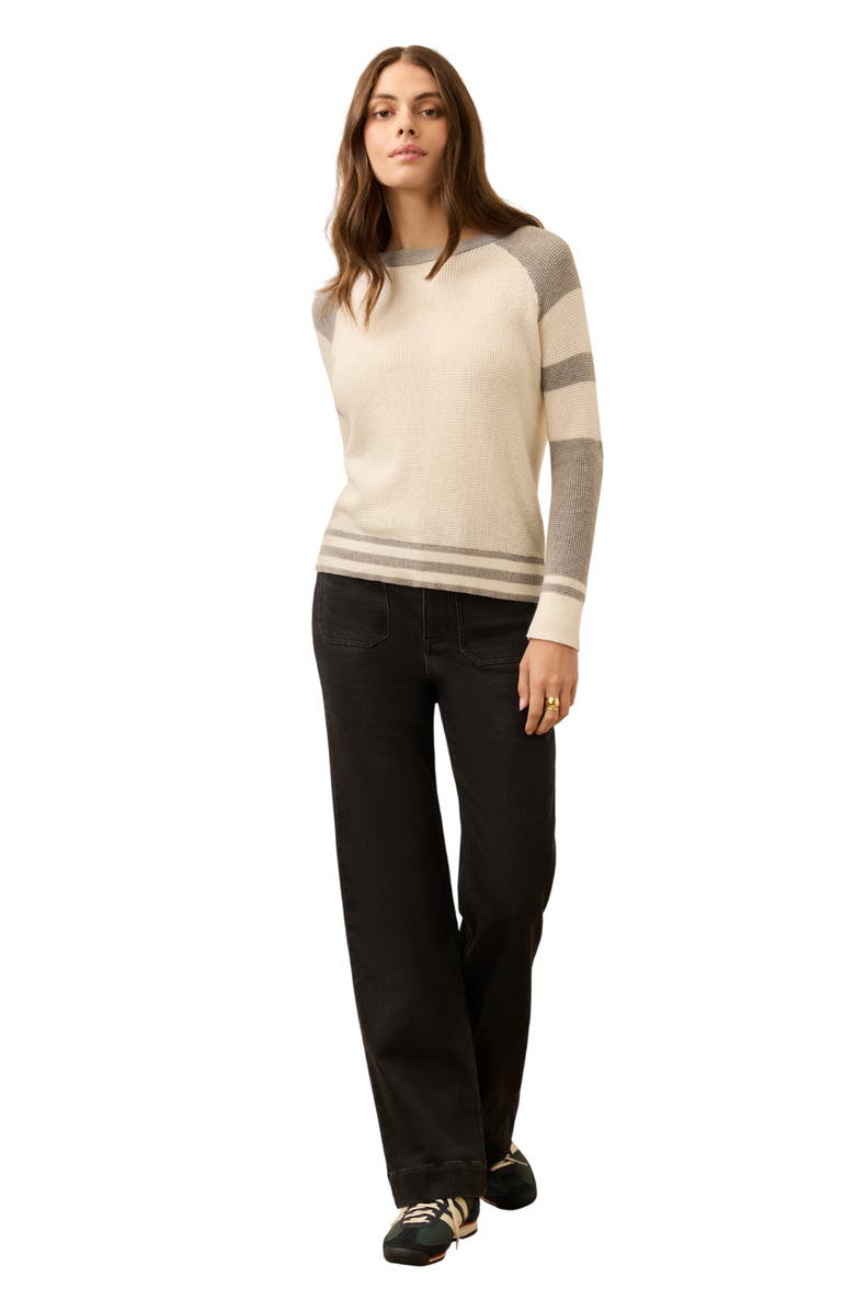 Faherty Throwback Stripe Organic Cotton & Cashmere Sweater, Alternate, color, 