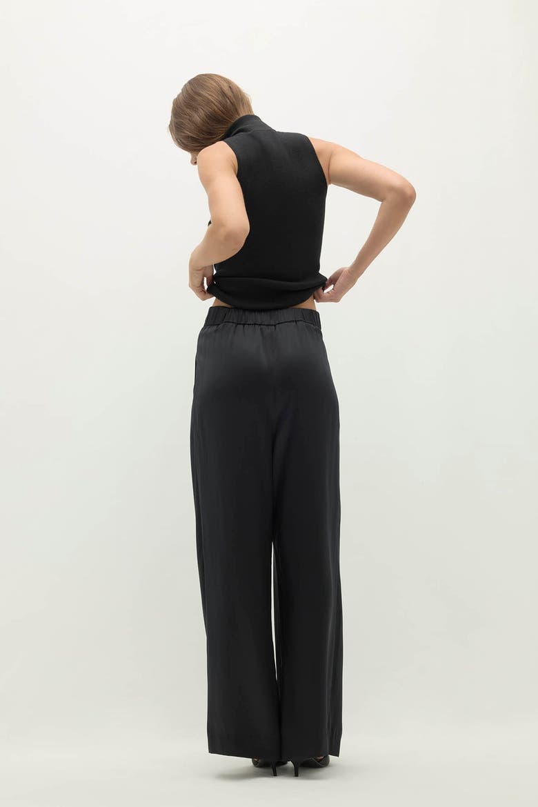 Rosalie Silk Trouser, Alternate, color, Black