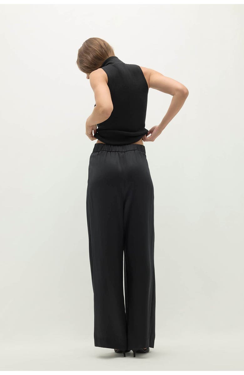 NAKED CASHMERE Rosalie Silk Trouser, Alternate, color, Black