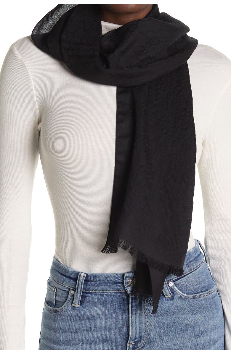 Gucci GG Pattern Wool Scarf, Main, color, 