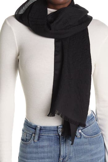 G Pattern Wool Scarf Black main image 0