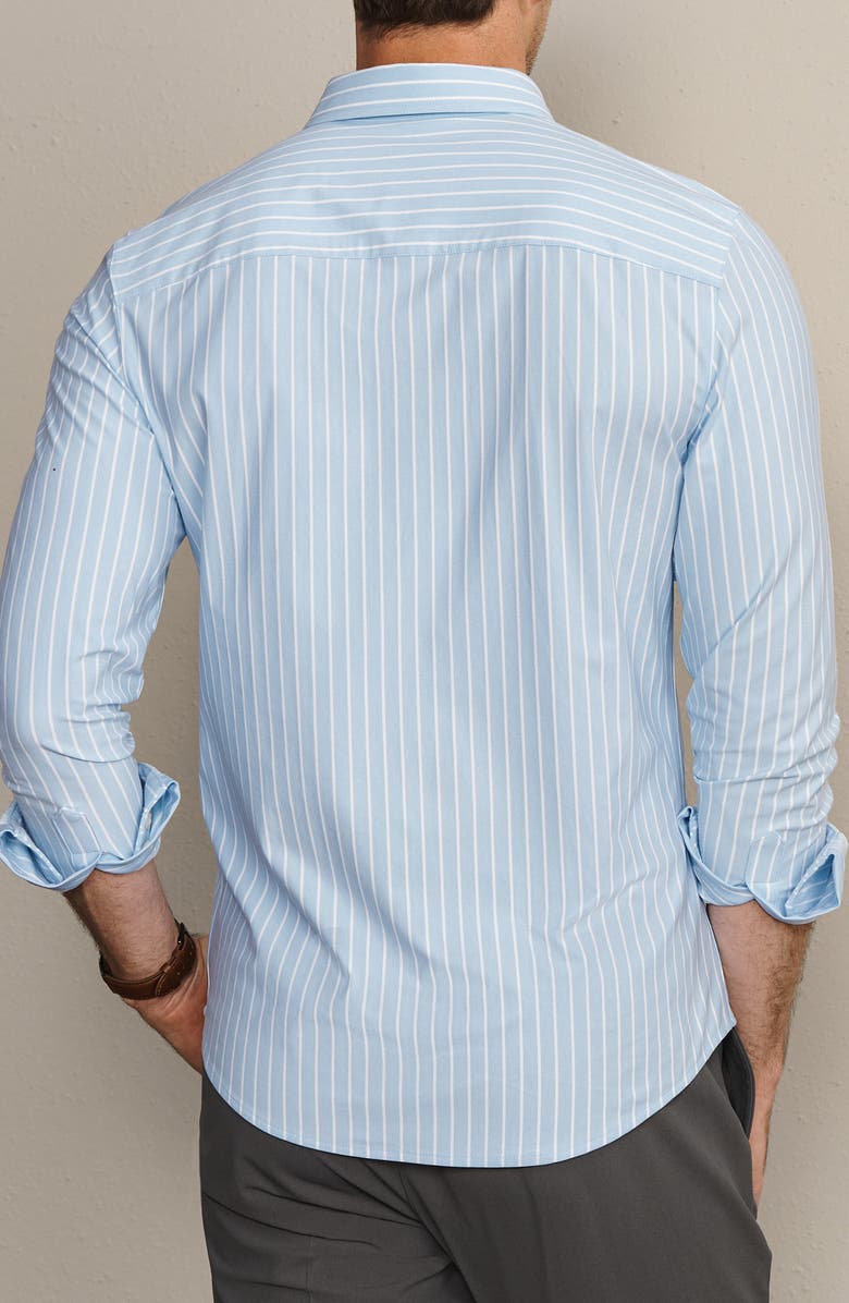 Rhone Commuter Pro Slim Fit Button-Up Shirt, Alternate, color, Light Blue Oxford Stripe