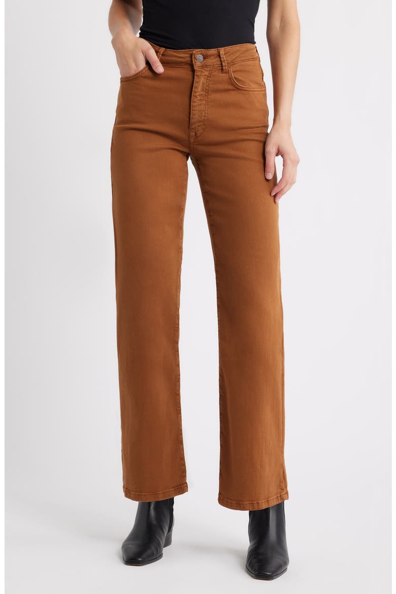 Alena High Waist Wide Leg Jeans, Main, color, CAMEL FLEX BLUE