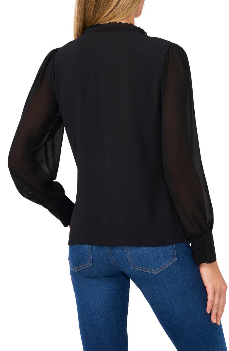 CeCe Scallop Detail Georgette Top, Alternate, color, 