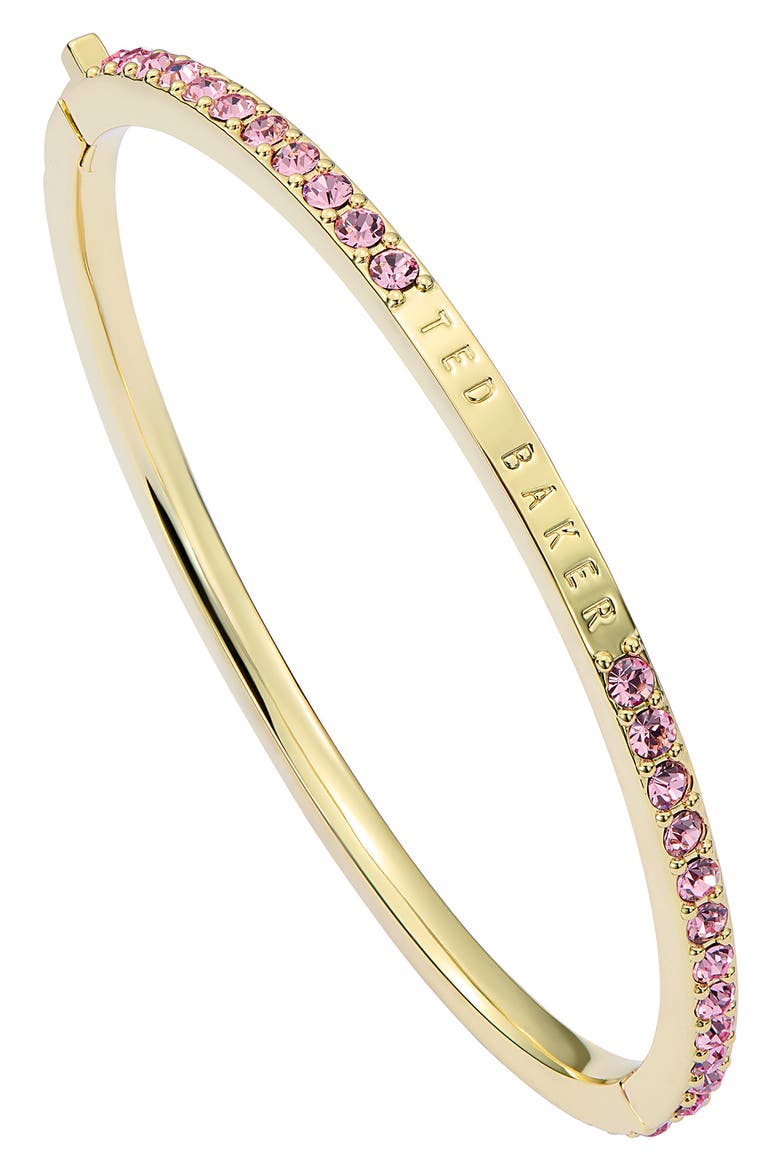 Claudia Narrow Crystal Hinge Bracelet, Main, color, GOLD/ PINK