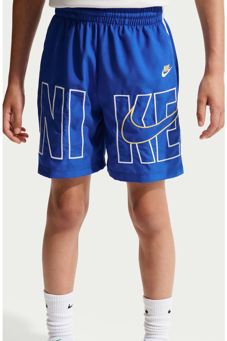 Kids' Nike Dri-FIT Multi Woven Shorts, Alternate, color, GAME ROYAL/ WHITE/ TOPAZ