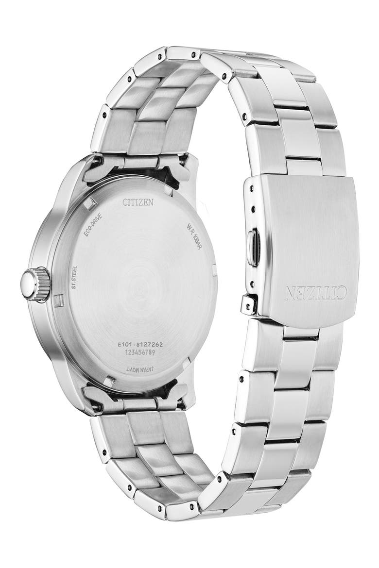 Eco-Drive Bracelet Watch, 42mm, Alternate, color, SILVER