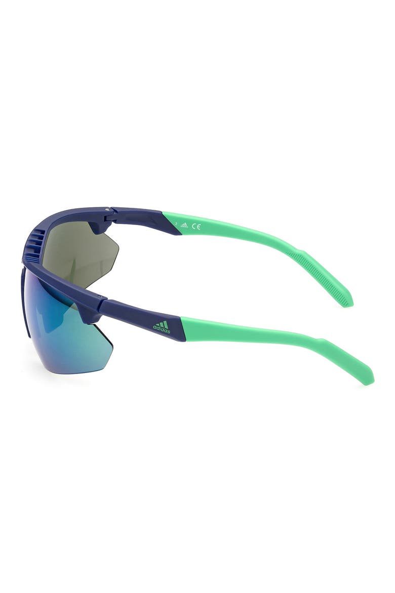 79mm Geometric Sunglasses, Alternate, color, MIRROR VIOLET / CLEAR LENSES