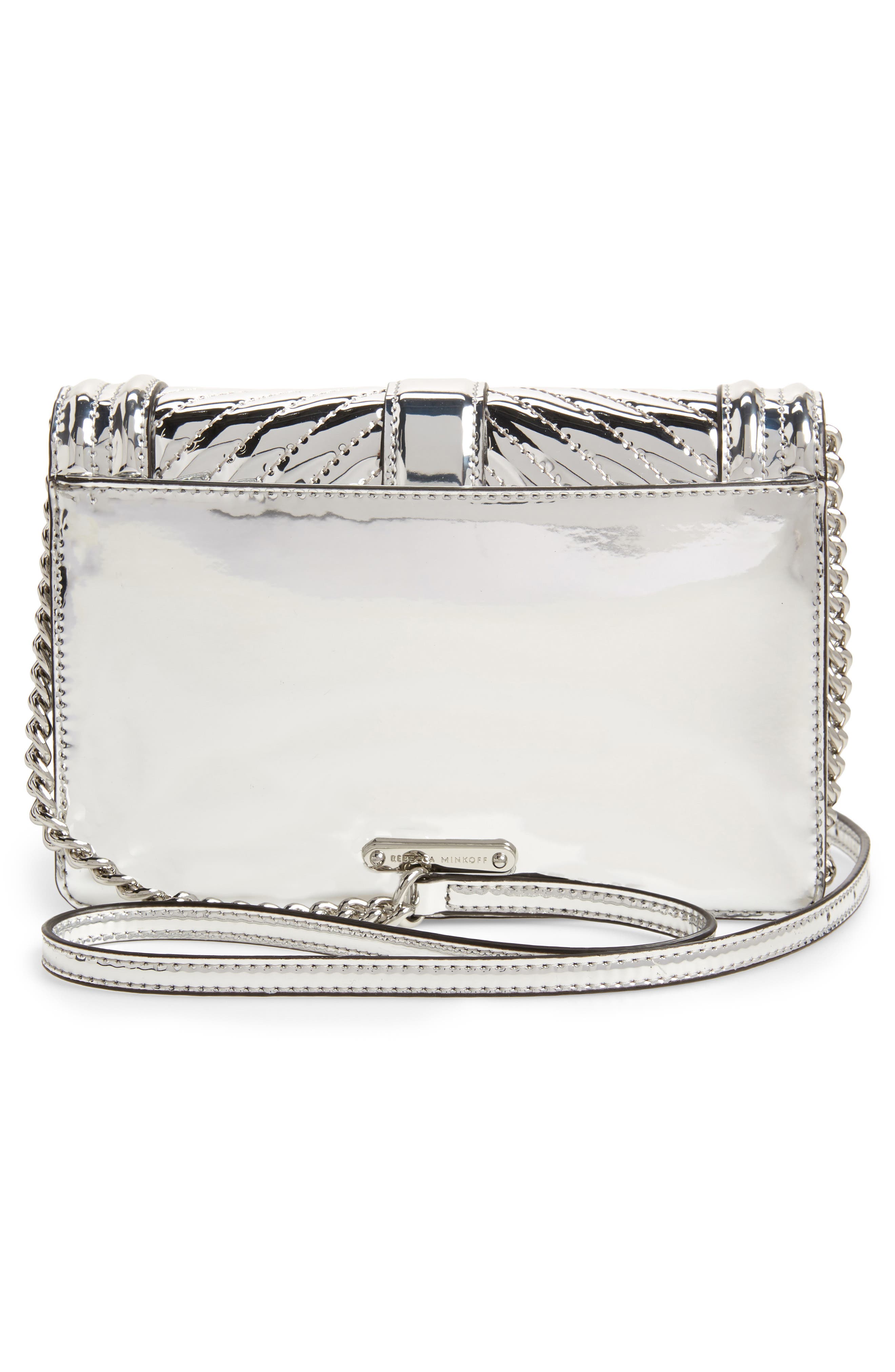 Rebecca Minkoff Small Love Quilted Metallic Crossbody, Alternate, color, 