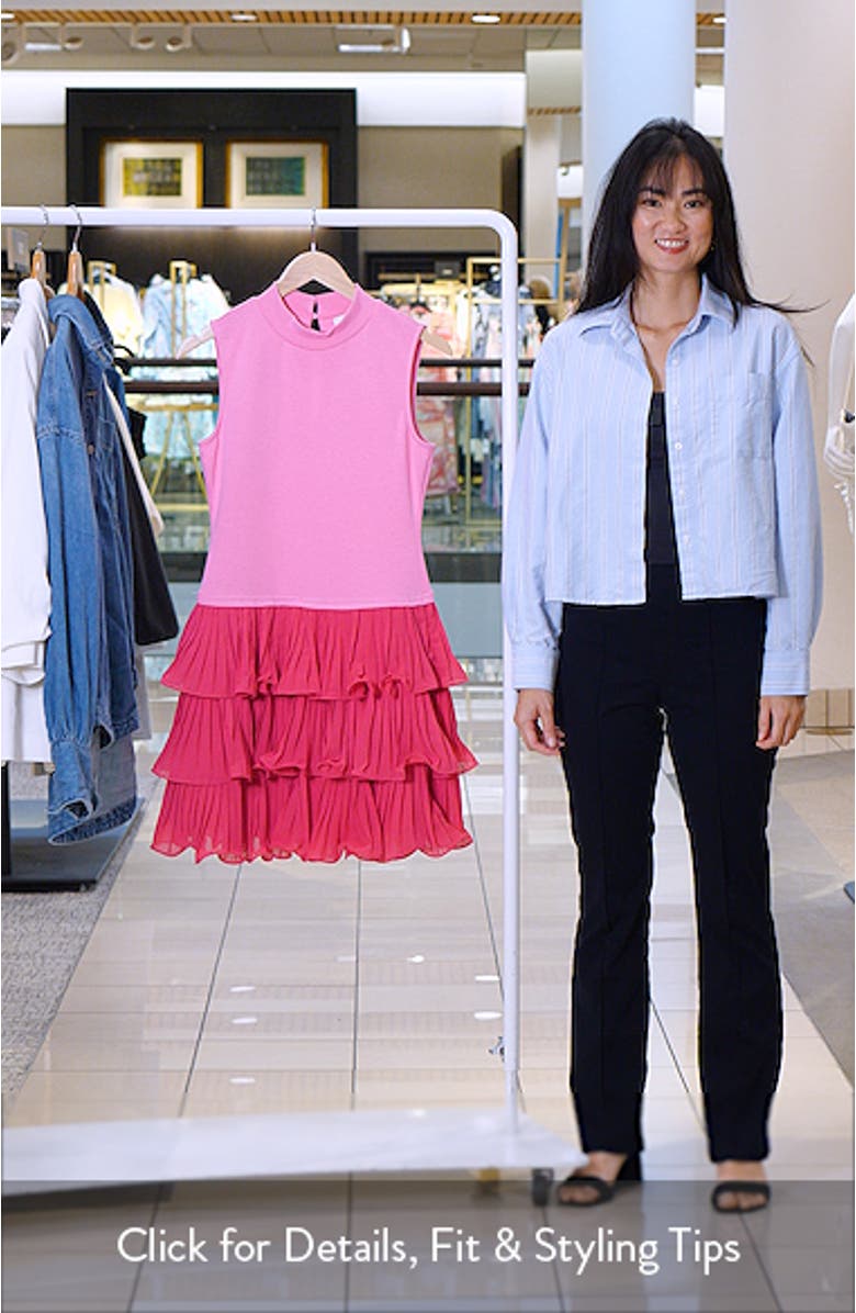 Haydri Colorblock Tiered Pleated Minidress, sales video thumbnail