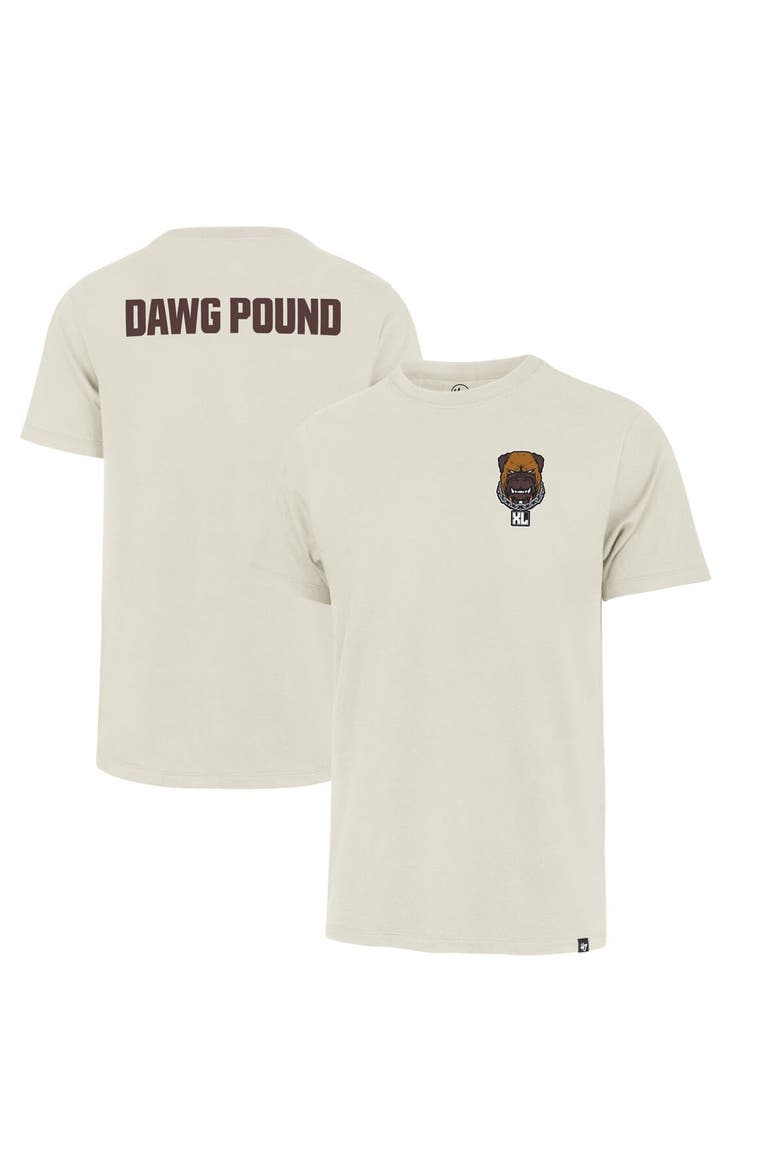 Men's '47 Cream Cleveland Browns Dawg Pound XL Backer Franklin T-Shirt, Alternate, color, Cream
