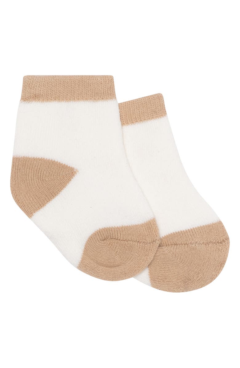 PL Baby by Petit Lem Kids' Faux Shearling Top & Joggers, Hat & Socks Set, Alternate, color, Bear