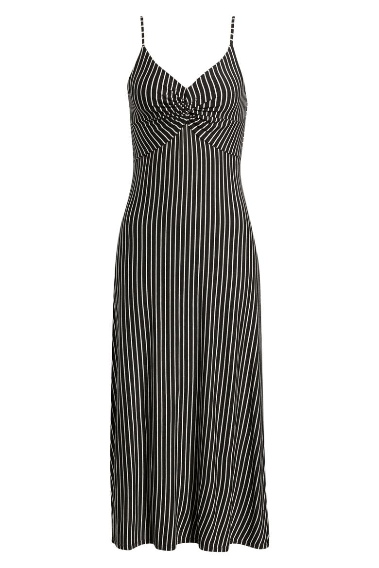 Strappy Twist Midi Dress, Alternate, color, BLACK
