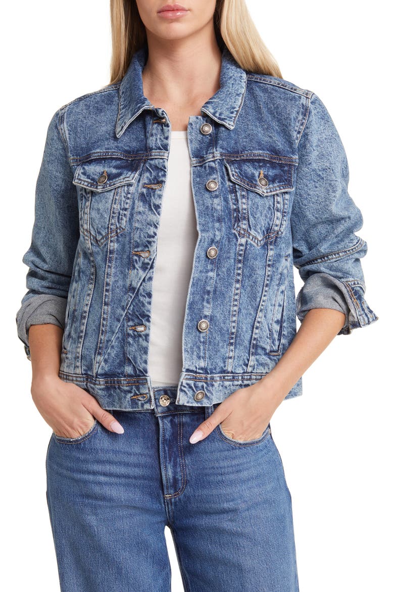 We the Free Rumors Denim Jacket, Main, color, LIGHT INDIGO