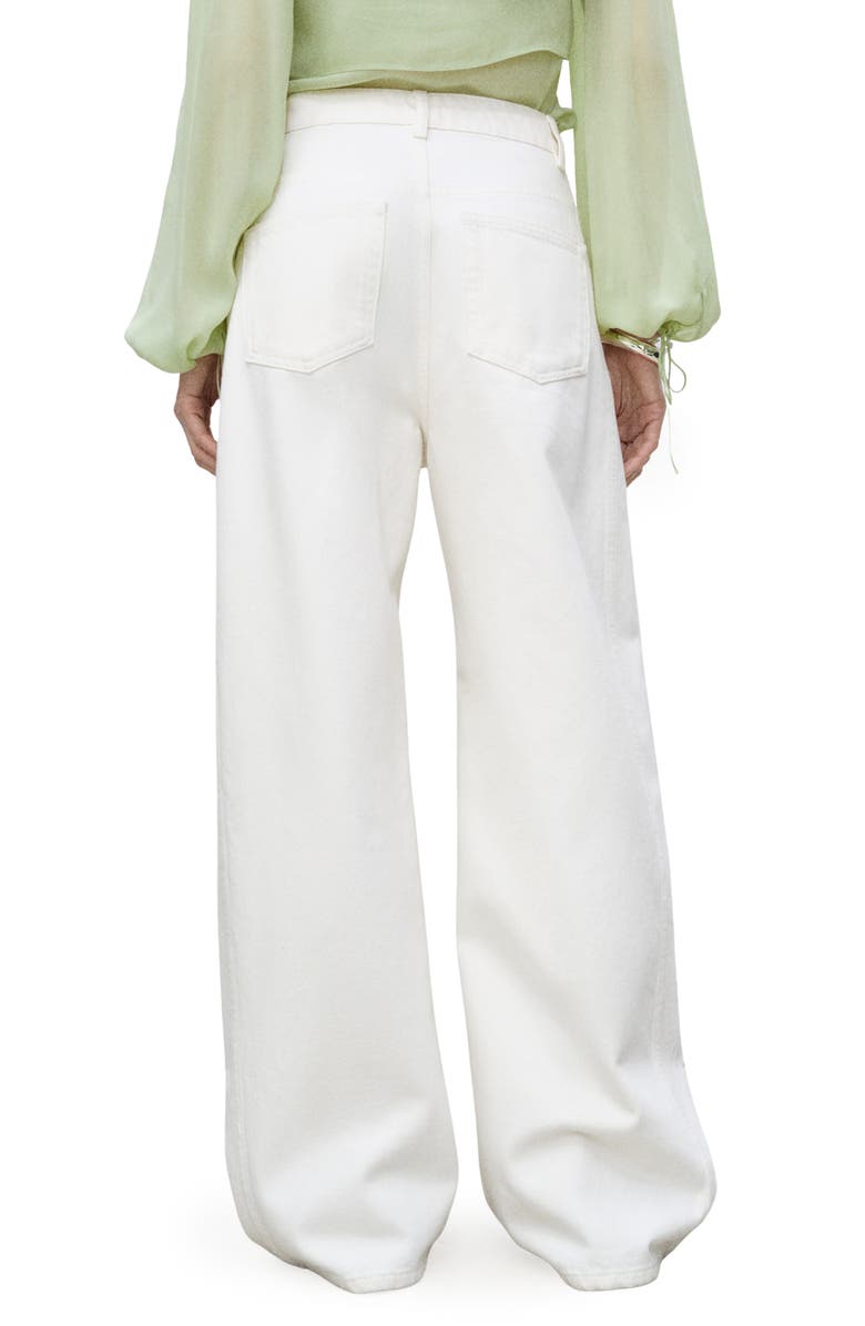 MANGO High Waist Barrel Jeans, Alternate, color, Off White