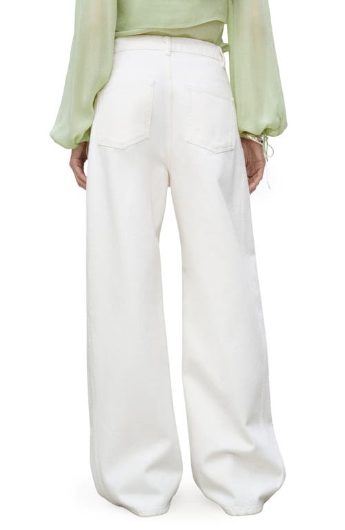 Mango High Waist Barrel Jeans In Off White