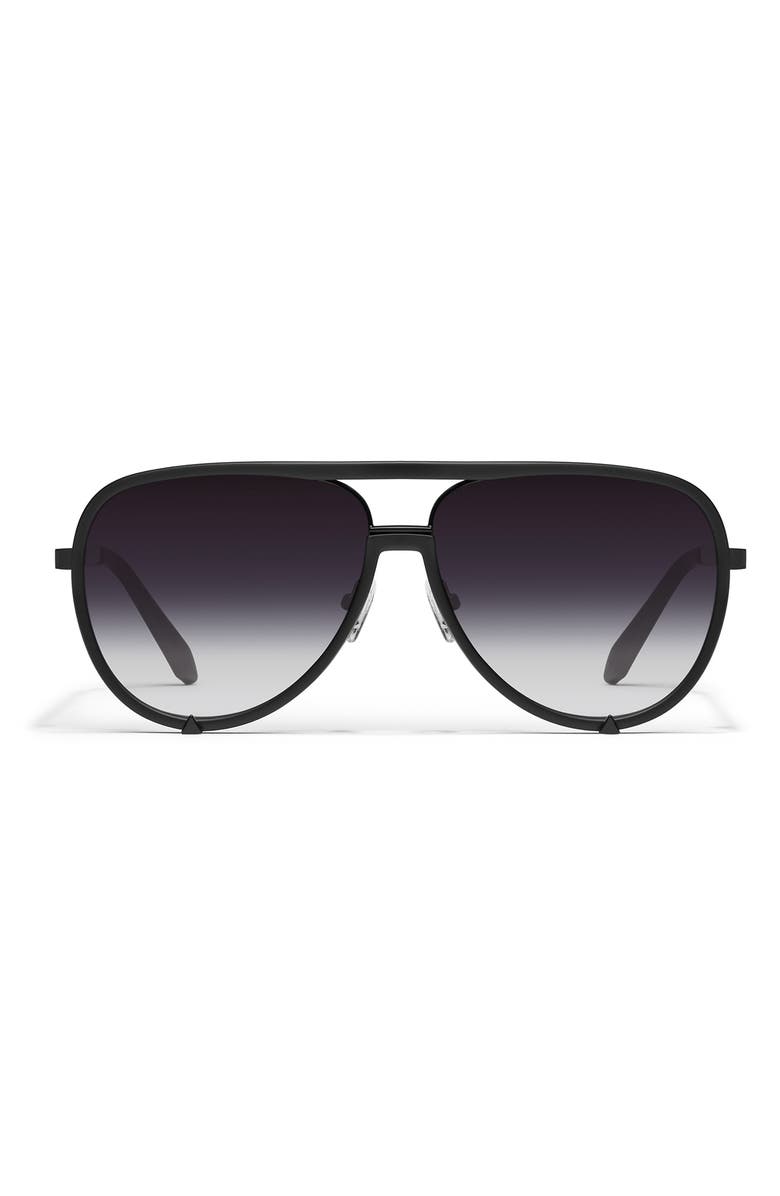 QUAY High Profile 51mm Gradient Aviator Sunglasses, Main, color, Matte Black/ Black Fade