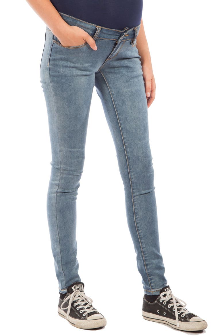 Skinny Maternity Jeans, Main, color, MEDIUM BLUE WASH