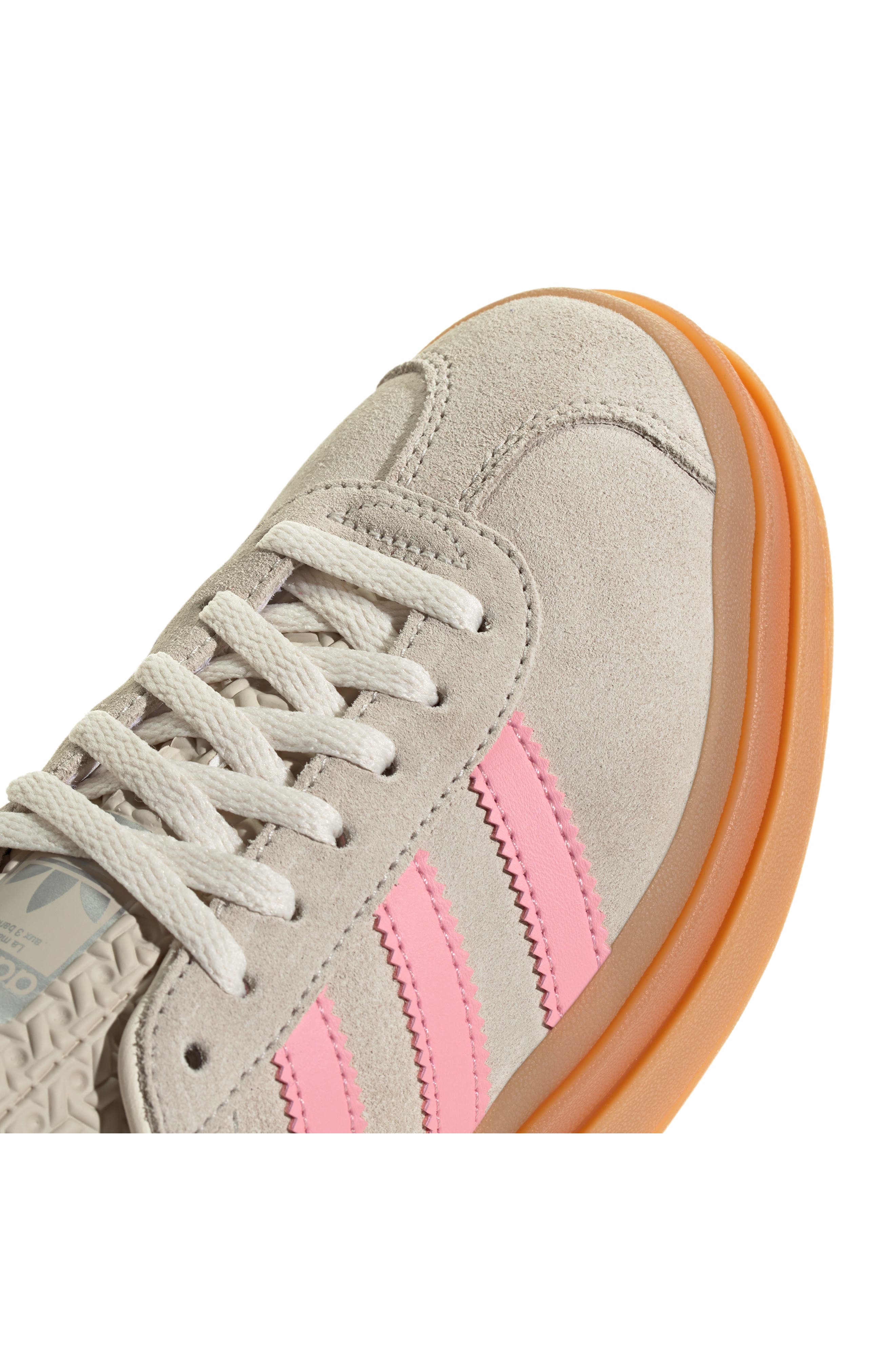 adidas Kids' Gazelle Bold Sneaker, Alternate, color, Alumina/ Pink Spark/ Cream