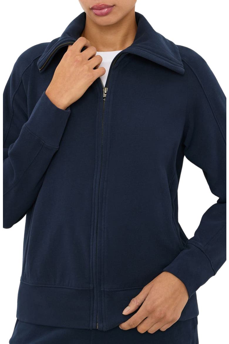 Organic Cotton CloudKnit Zip Jacket, Alternate, color, Navy Blue