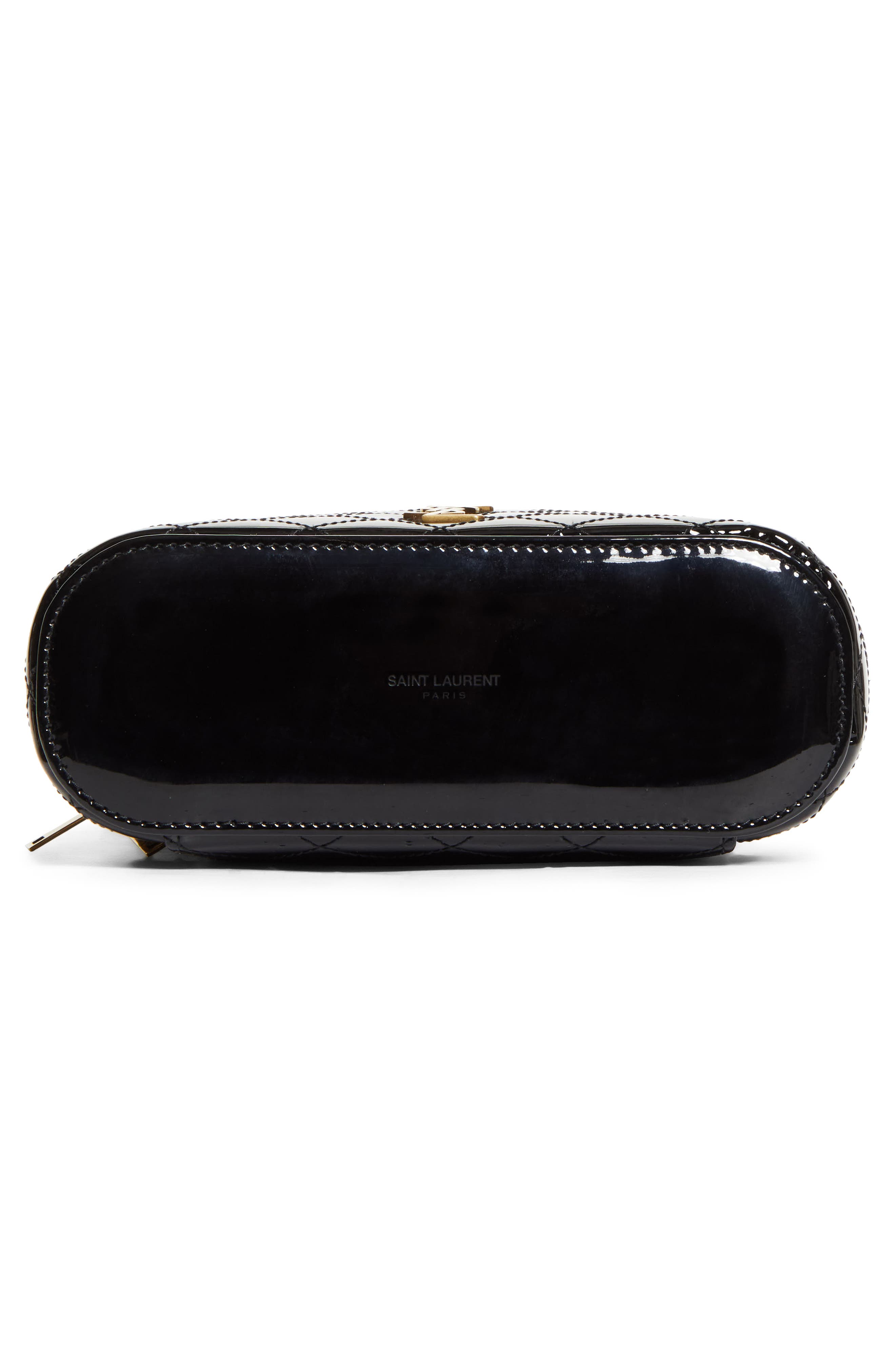 Saint Laurent Gaby Quilted Leather Vanity Case, Alternate, color, 