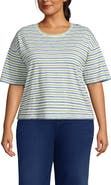 Lands' End Plus Size Short Sleeve Slub Jersey Eyelet T-Shirt