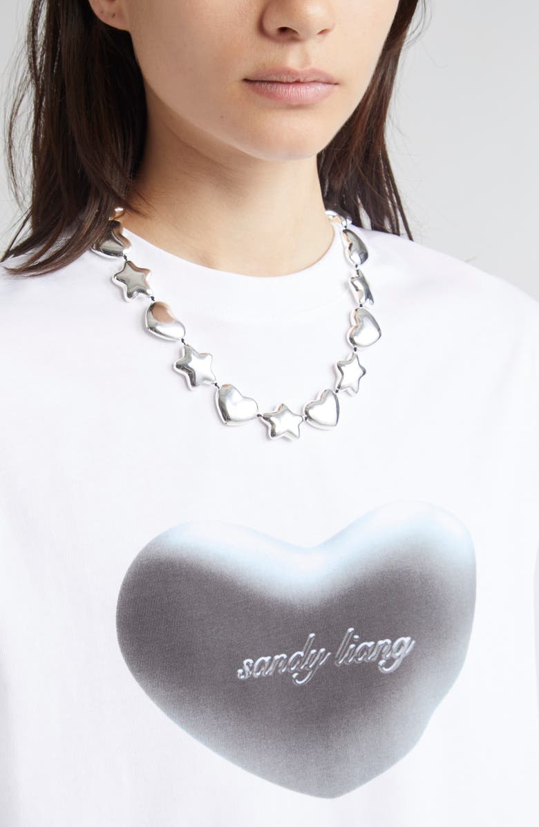 Sandy Liang Beans Collar Necklace, Alternate, color, Silver