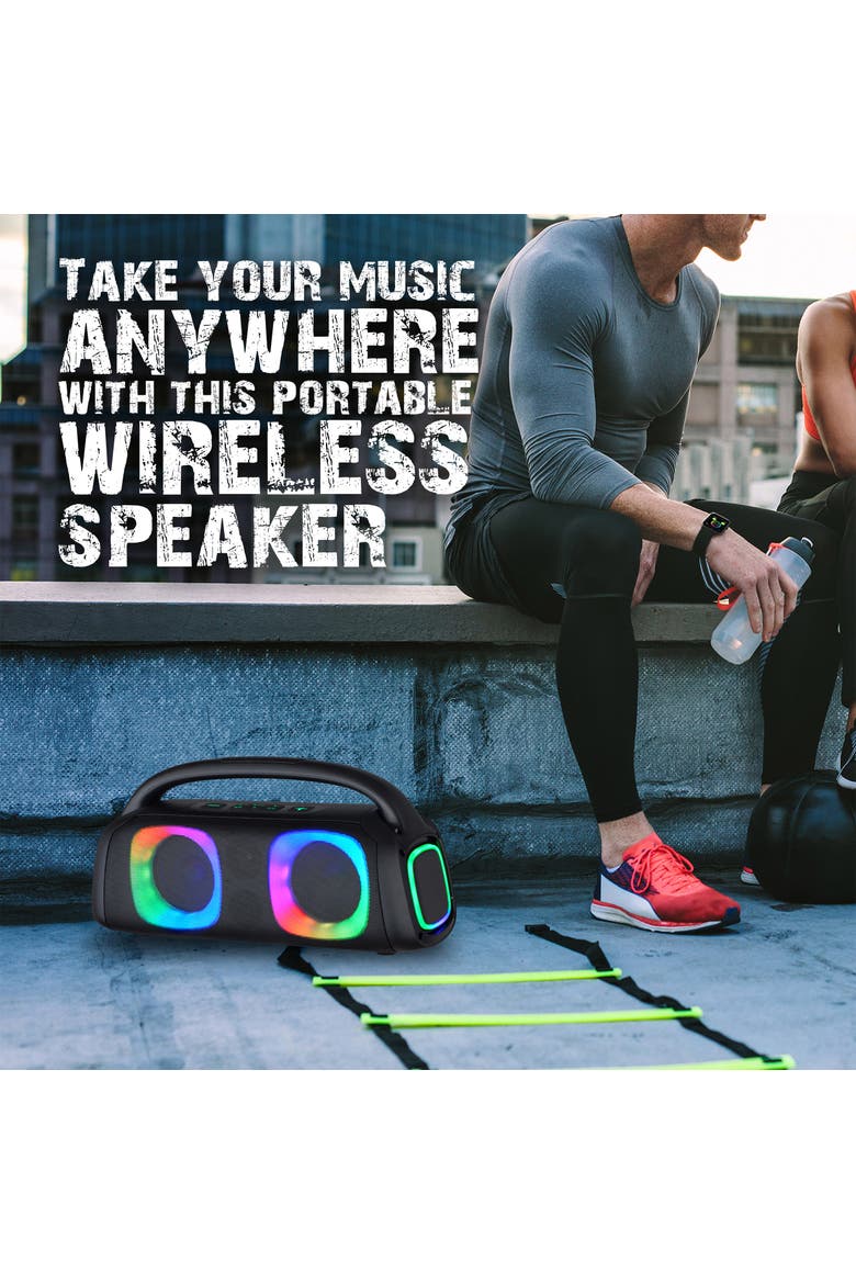 Portable Bluetooth Speaker with RGB Lights, Alternate, color, Black