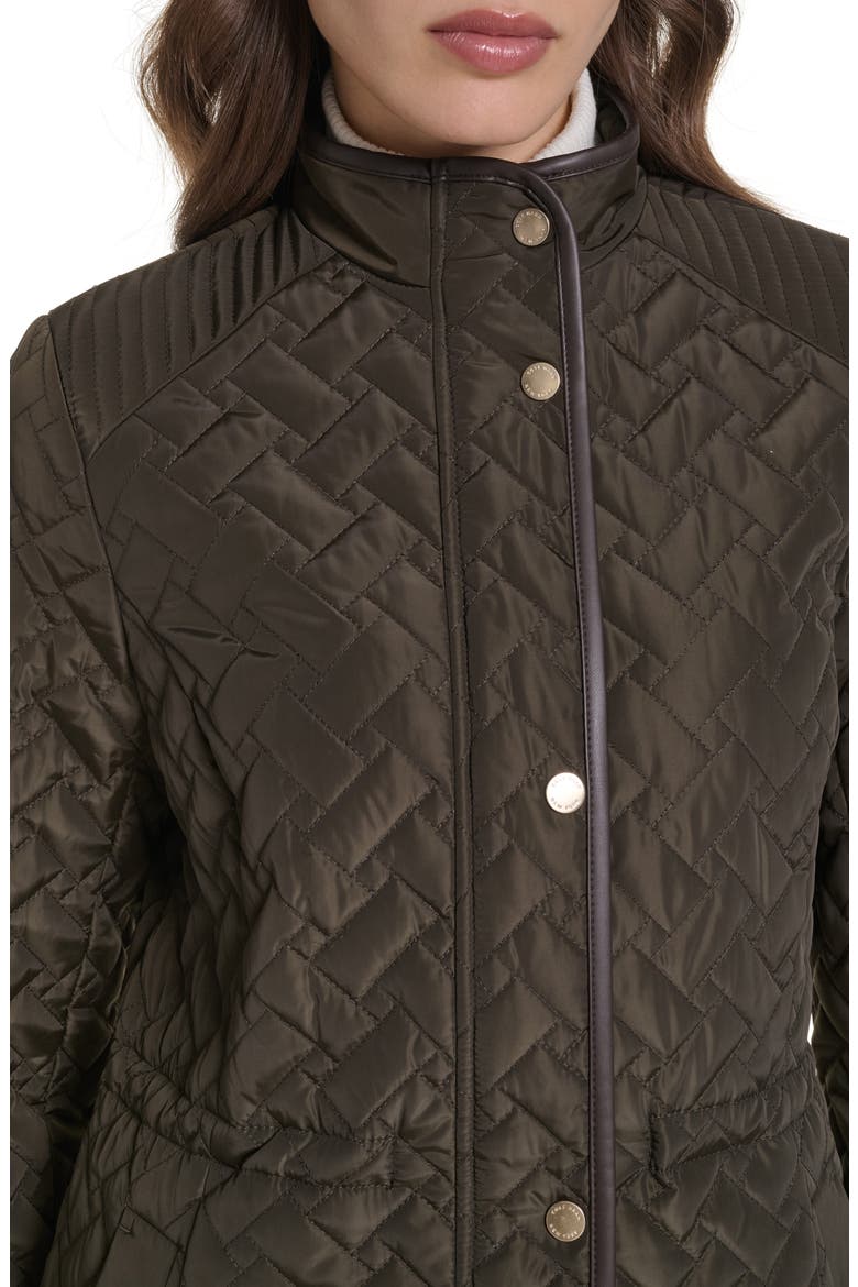 Signature Quilted Stand Collar Jacket, Alternate, color, OLIVE