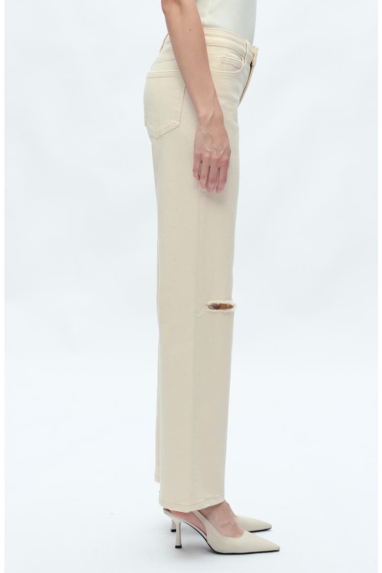 Ripped Straight Leg Jeans, Alternate, color, NATURAL