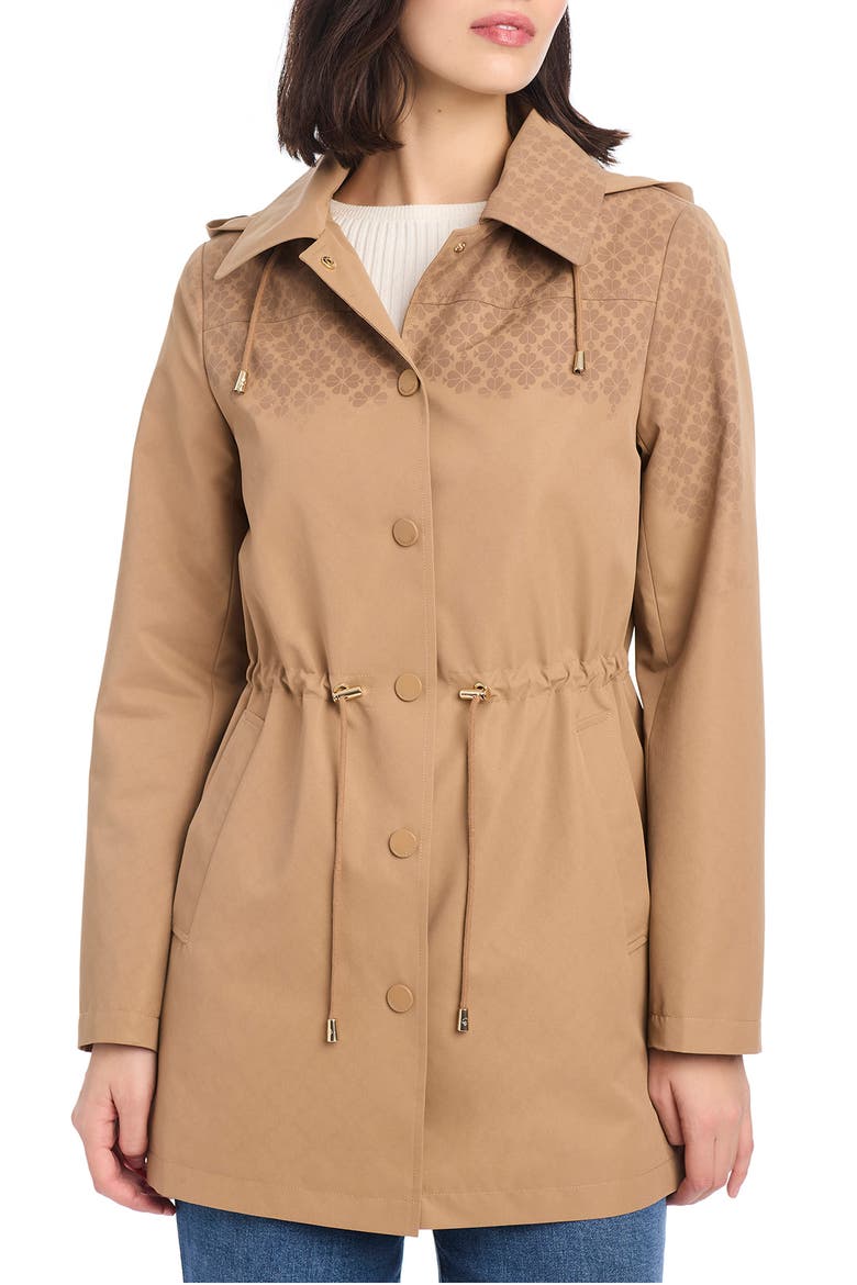 Magic Print Hooded Rain Jacket, Alternate, color, CAMEL