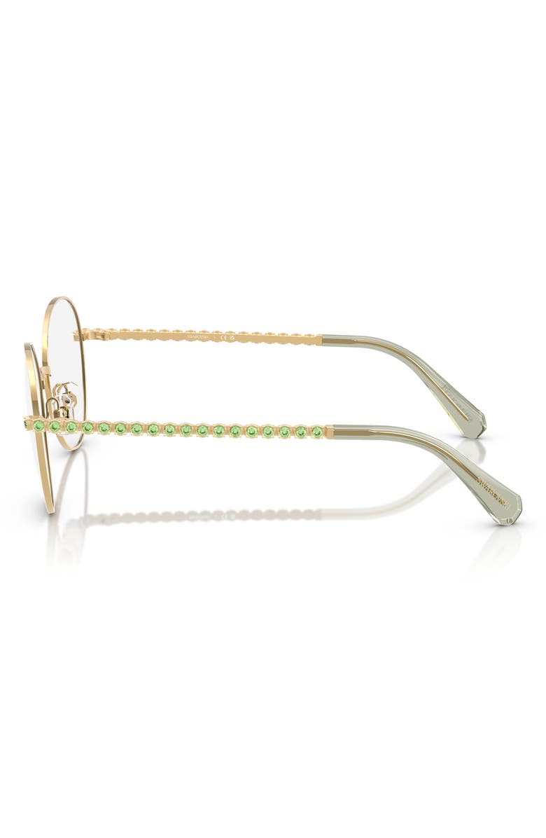 Swarovski 54mm Round Optical Glasses, Alternate, color, Shiny Gold