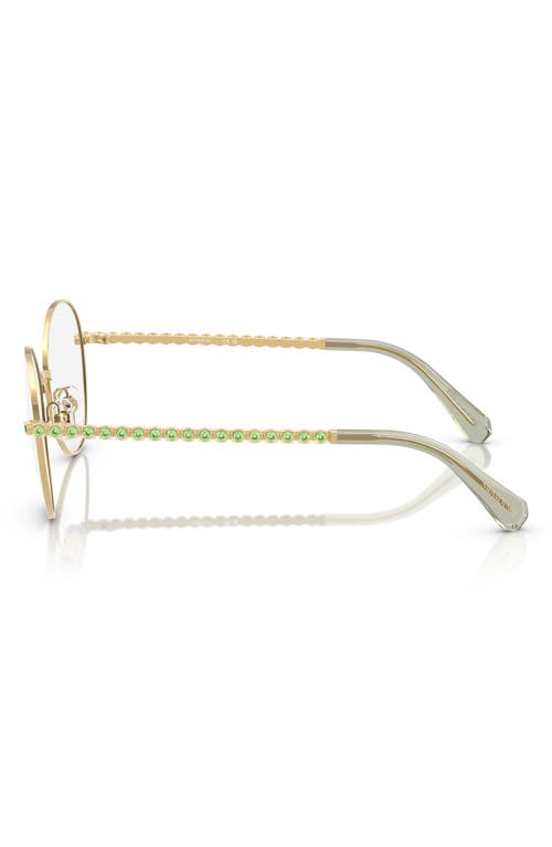 Swarovski 54mm Round Optical Glasses In Shiny Gold