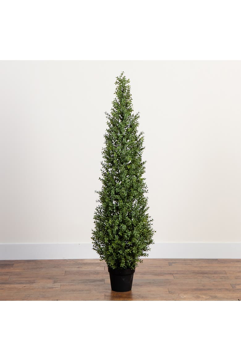 5-ft UV Resistant Artificial Boxwood Topiary Tree, Alternate, color, Green