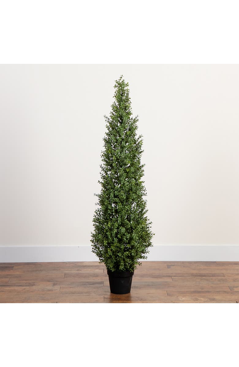 NEARLY NATURAL 5-ft UV Resistant Artificial Boxwood Topiary Tree, Alternate, color, Green