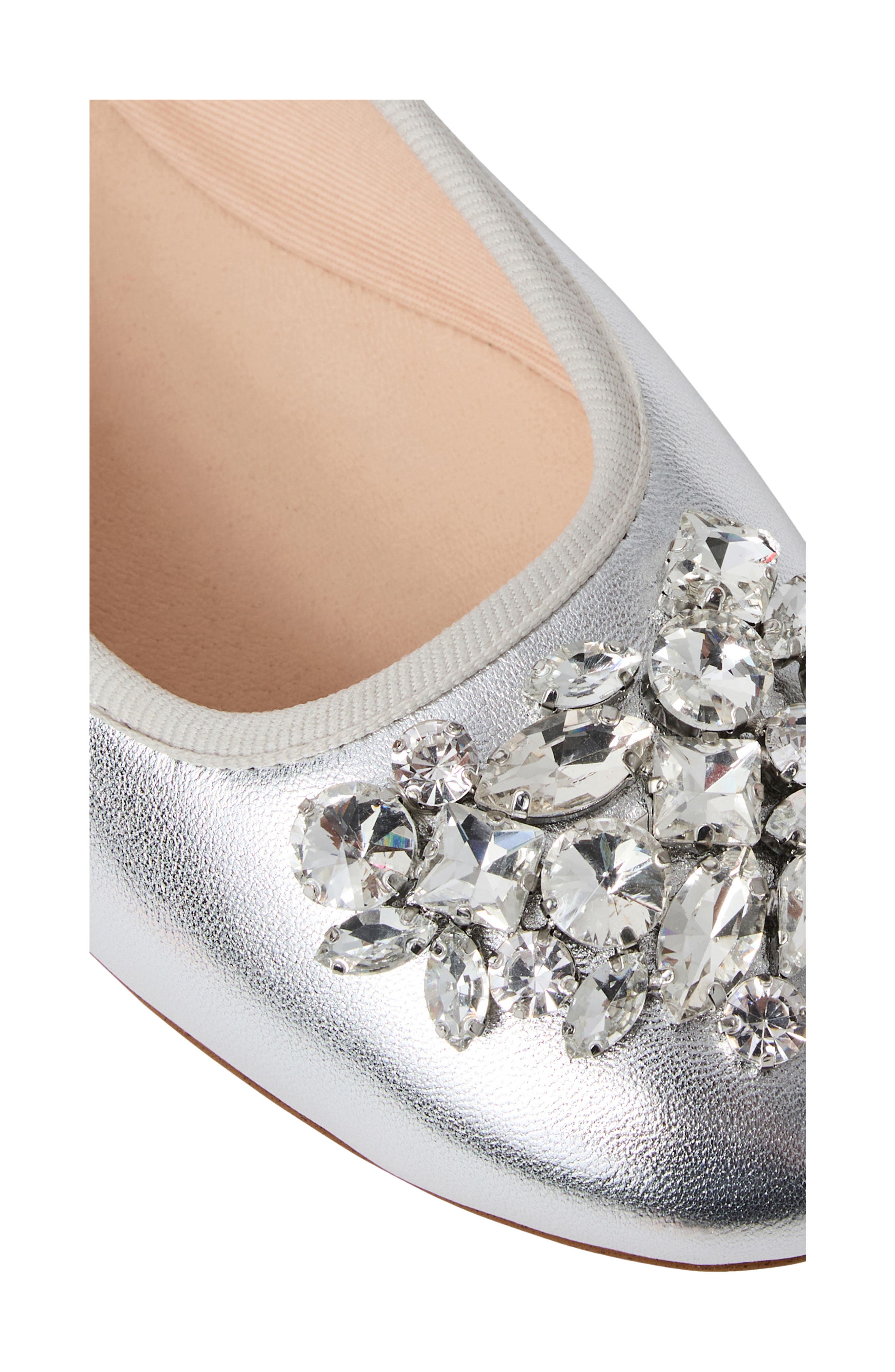 Ellina Embellished Ballet Flat, Alternate, color, SILVER