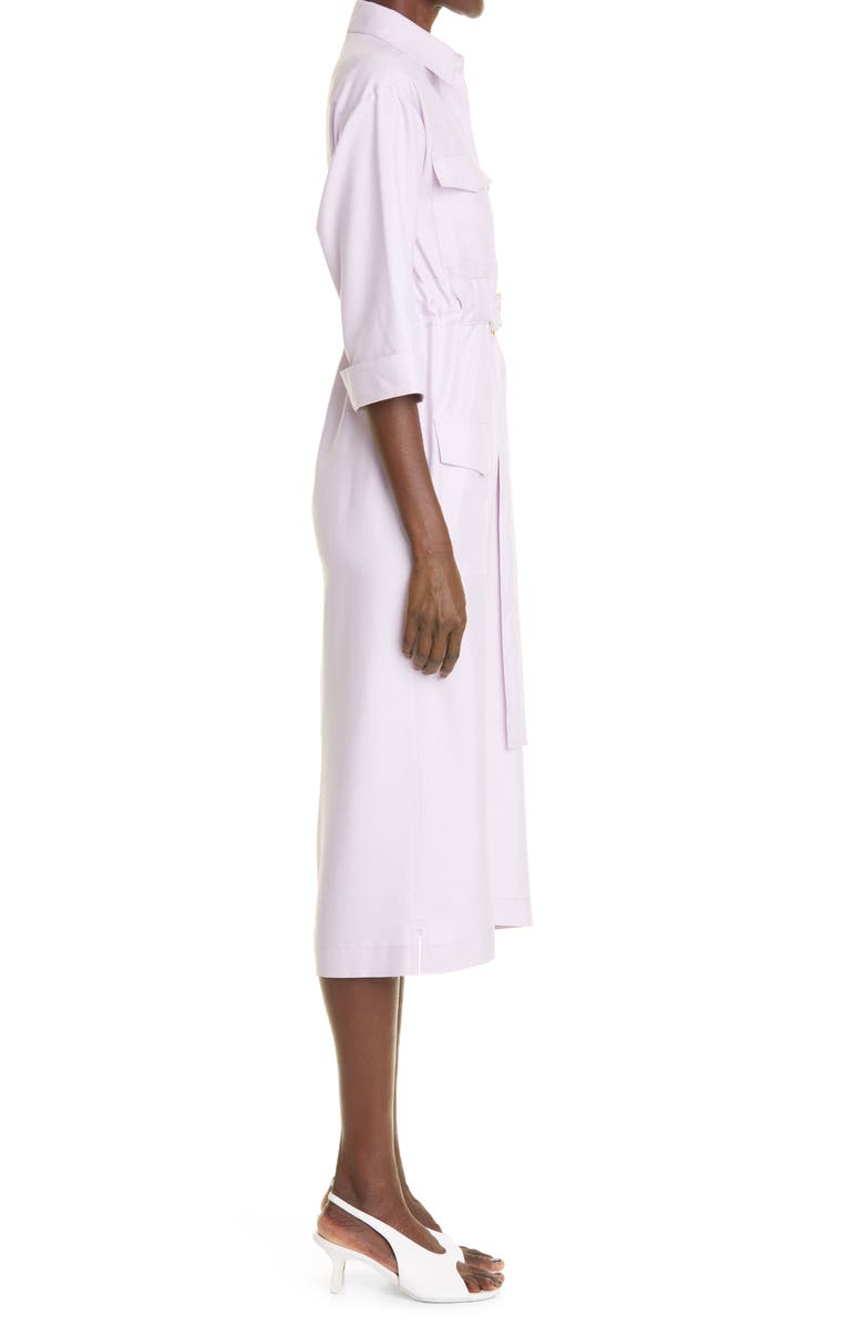 St. John Collection Belted Dupioni Silk Shirtdress, Alternate, color, 
