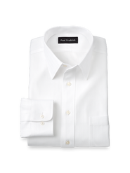 Paul Fredrick Non-iron Cotton Herringbone Point Collar Dress Shirt