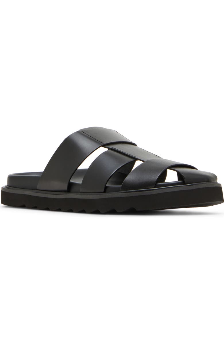 Steve Madden Bandera Slide Sandal, Main, color, Black Leather