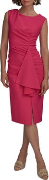 Donna Karan New York Side Ruched Sleeveless Minidress