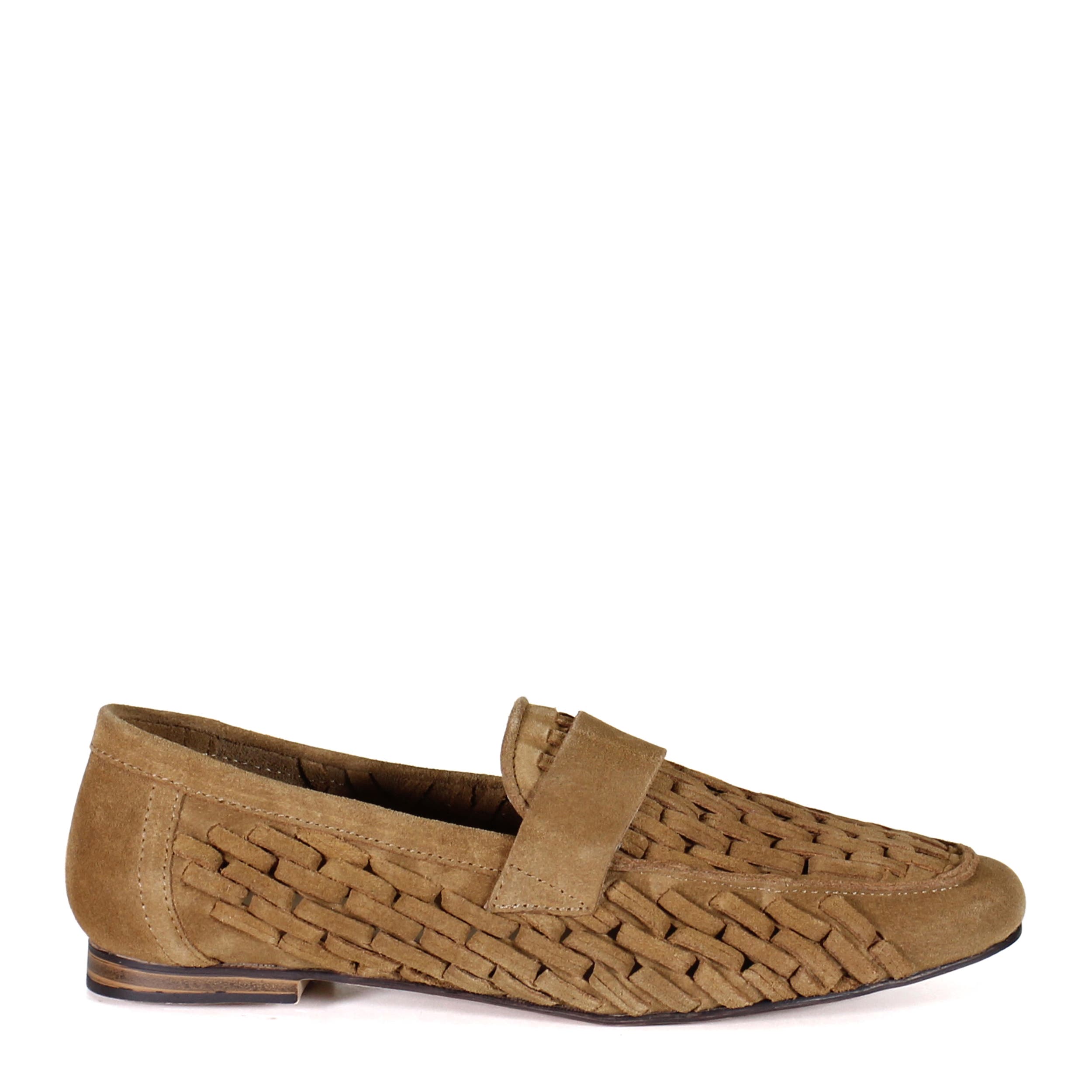 Diba True AGE LESS Woven Suede Flat Loafer, Alternate, color, Whiskey