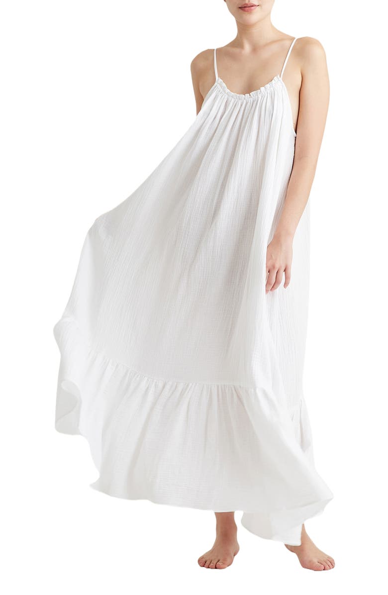 Papinelle Ashley Strappy Cotton Gauze NIghtgown, Alternate, color, 