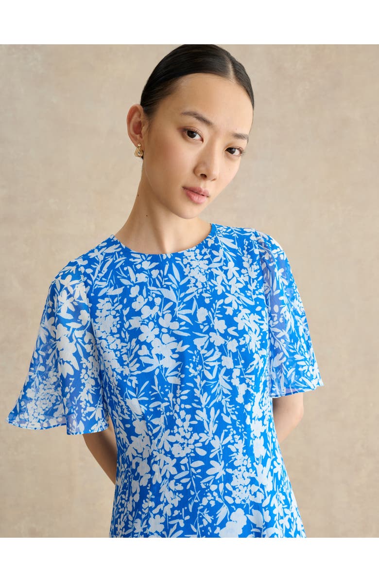 HOBBS LONDON Iona Floral Print Mini Dress, Alternate, color, Blueivory